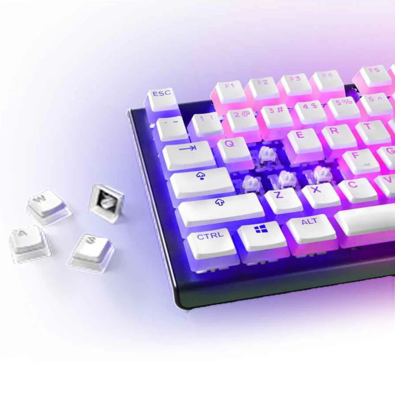 Steelseries PRISMCAPS Universal Double Shot PBT Keycaps - White - أكسسوار لوحة مفاتيح